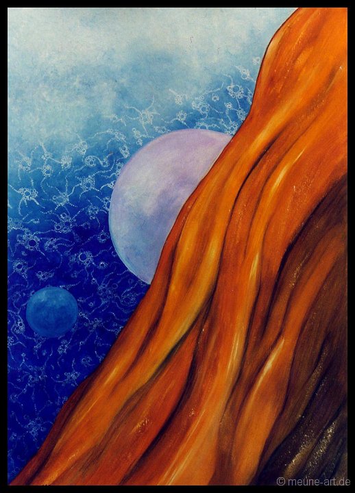 Der heilende Blick dahinter Gouache und Aquarellstifte auf Papier;
40 x 50 cm